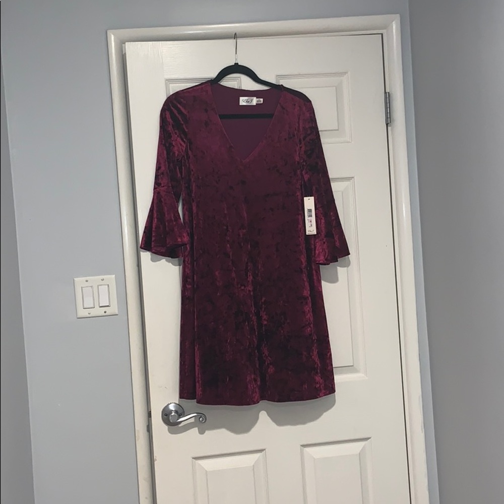 NEW Eliza J Magenta Velvet Dress